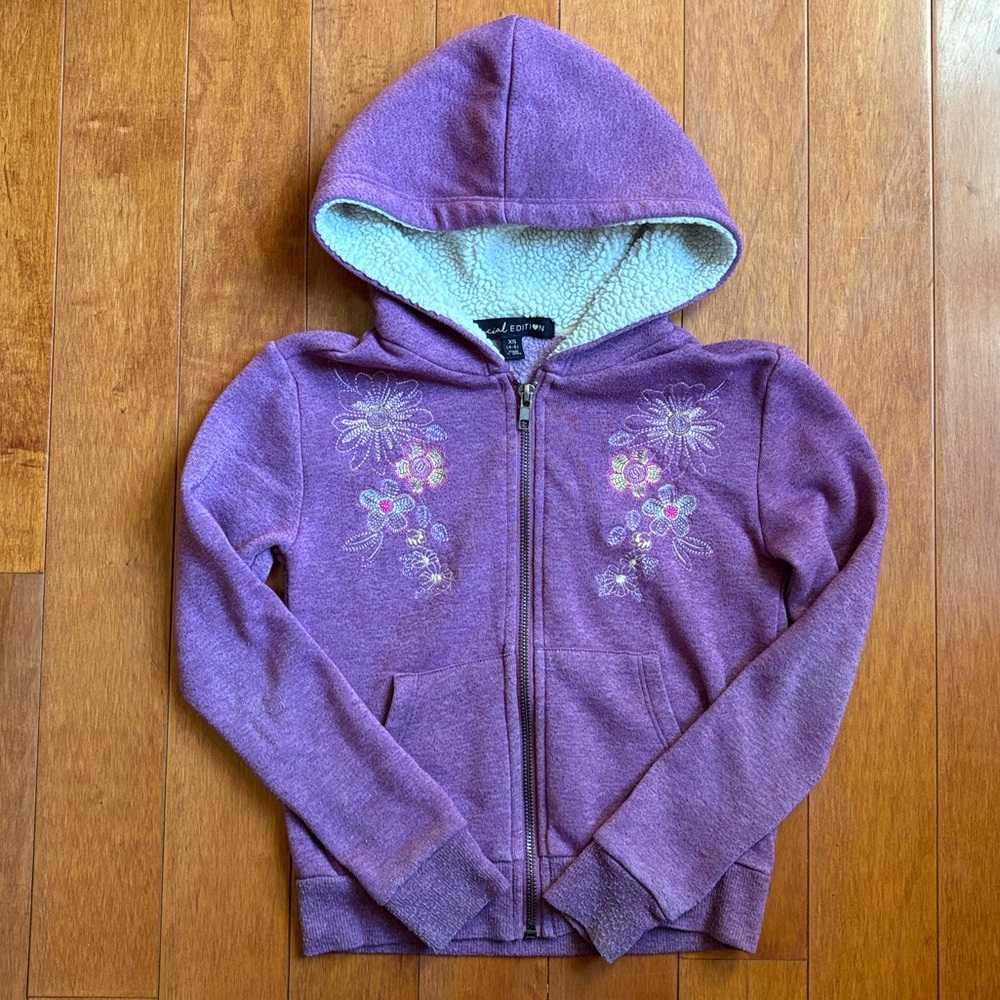 Girls Embroidered Hoodie